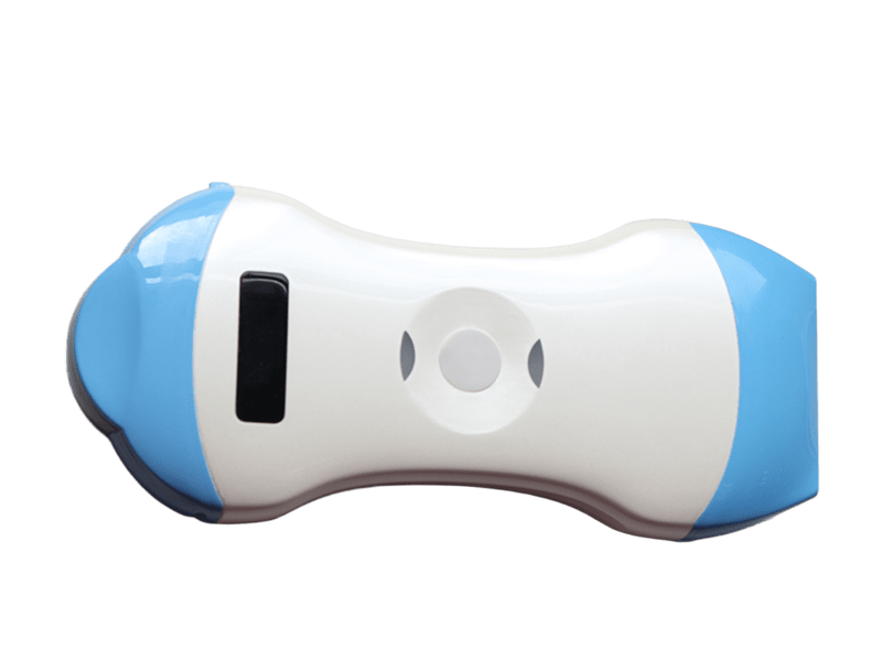 128 Element draadloze handheld echografiesonde met dubbele kop, micro-convexe en lineaire transducer voor POCUS en veterinaire beeldvorming